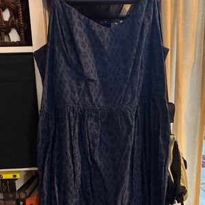 Old Navy Dark Blue Textured V-Neck Summer Dress